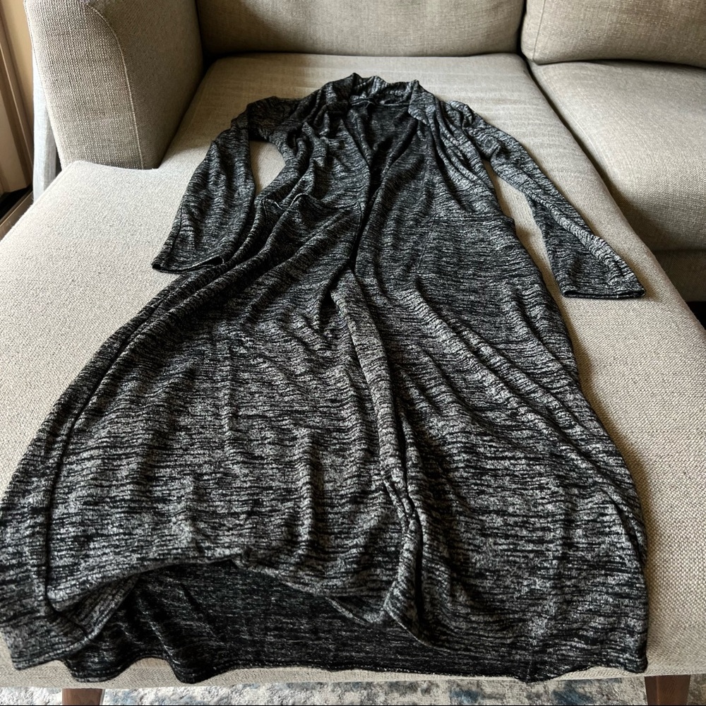 WHBM Ankle Long Cardigan, XXS, Gray Feather